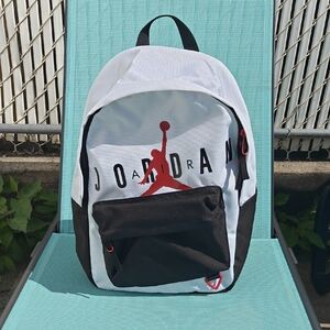 New Jordan White and Black Backpack Sleek Design Iconic Style